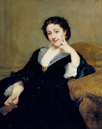 Madeleine Brohanin (1833-1900) muotokuva Paul Baudryn (1828-1885) Comedie Francaise -maalauksesta 1860 su. 1,06 x 0,84 m Pariisi, musee d