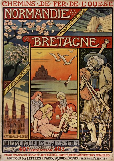 Länsi rautatiet. Normandia, Bretagne, 1900. tekijältä Paul Berthon