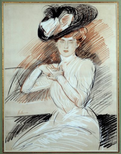 Rouva Helleu. Piirustus Paul Helleu (1859-1927), 1900-luku. Bayonne, Bonnat Museum tekijältä Paul Cesar Helleu