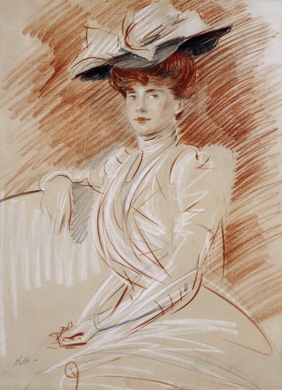 Madame Helleu hatussa, tekijältä Paul Cesar Helleu