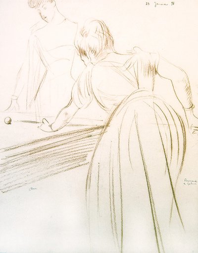 Comtesse Greffuhle ja Raymonde de Galard tekijältä Paul Cesar Helleu