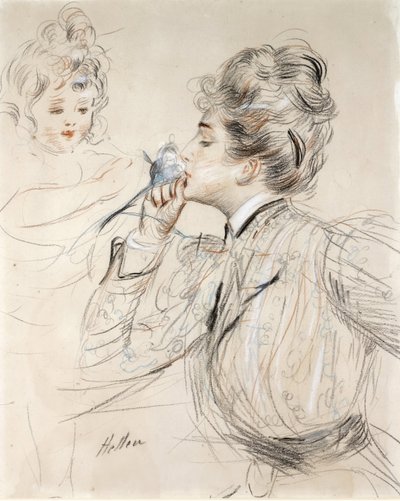 Hajuvesi (hiili, pastelli ja sangviini pahvilla tekijältä Paul Cesar Helleu