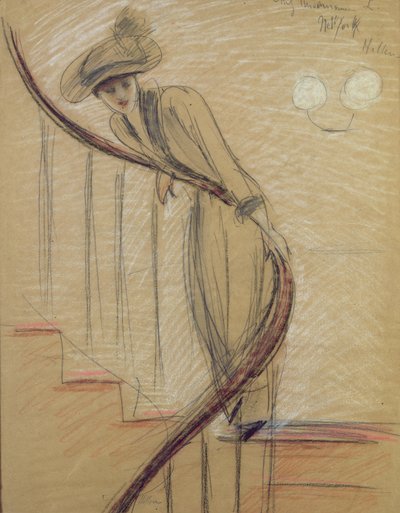 Portaikko (värikynä paperille) tekijältä Paul Cesar Helleu
