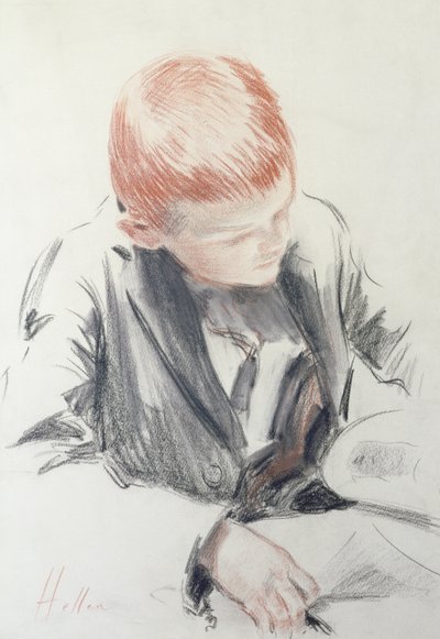 Nuori tuntija (punainen ja musta liitu paperille) tekijältä Paul Cesar Helleu