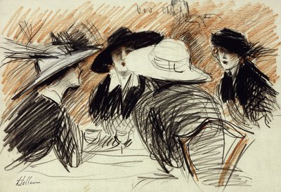 Vos Chapeux: Ladies at the Ritz, New York, 1913 tekijältä Paul Cesar Helleu