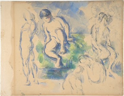 Badende (recto); Stillleben (verso) tekijältä Paul Cézanne