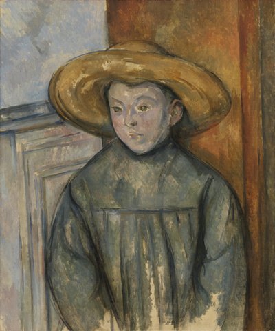 Poika olkihattu päässään tekijältä Paul Cézanne