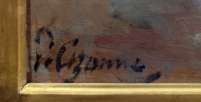 Taidemaalari Paul Cezannen (1839-1906) signeeraus maalauksesta "Bouquet au petit delft" tekijältä Paul Cézanne