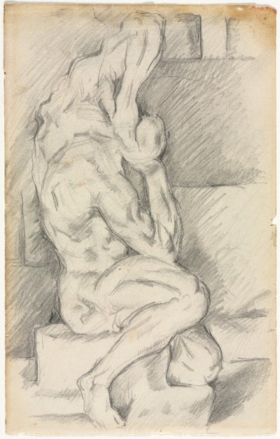 Luonnos anatomisesta veistoksesta (recto) tekijältä Paul Cézanne