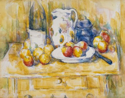Asetelma omenoiden kanssa senkkiin tekijältä Paul Cézanne
