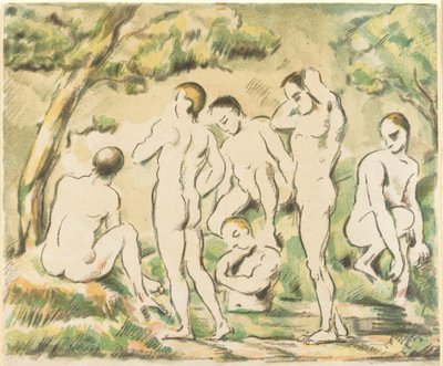 Kylpijät (pieni laatta) tekijältä Paul Cézanne