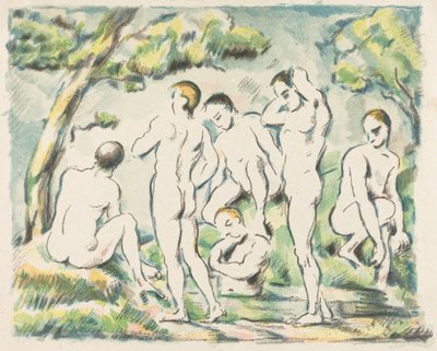 Kylpijät (pieni laatta) tekijältä Paul Cézanne