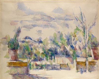 Les Lauvesin puutarhan terassi tekijältä Paul Cézanne