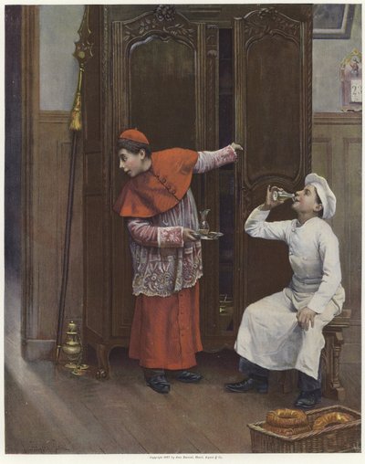 Kaksi nuorta poikaa yllään puvut väri litho tekijältä Paul Charles Chocarne Moreau