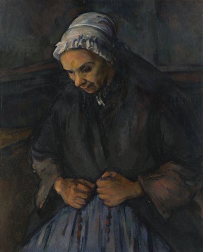 Vanha nainen ruusukon kanssa, n. 1895 tekijältä Paul Cézanne