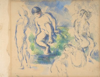 Uimarit recto, asetelma verso, n. 1890 recto - 1900 verso. tekijältä Paul Cézanne
