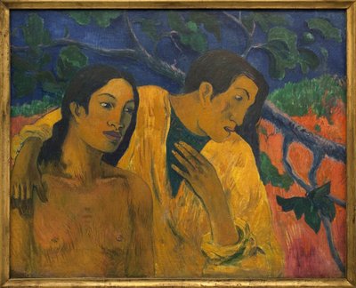 Lento (Tahitian idylli). Paul Gauguinin (1848-1903) maalaus Öljy kankaalle tekijältä Paul Cézanne