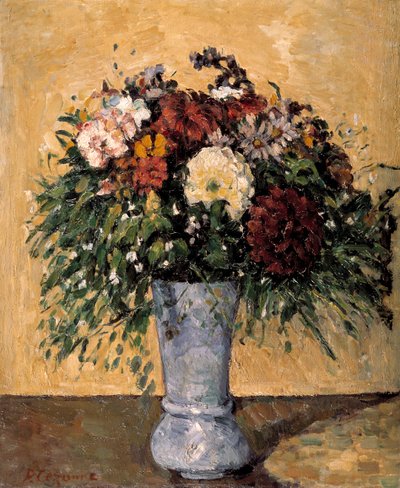 Kukat sinisessä maljakossa, 1873-1875 tekijältä Paul Cézanne