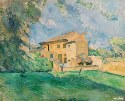 Ranskalainen:  Jas de Bouffanin maatila: La Ferme du Jas de Bouffan Jas de Bouffanin maatila tekijältä Paul Cézanne