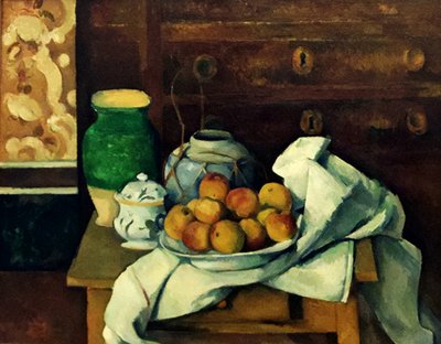 Ranskalainen:  Nature morte à la commode Still life with dresser tekijältä Paul Cézanne