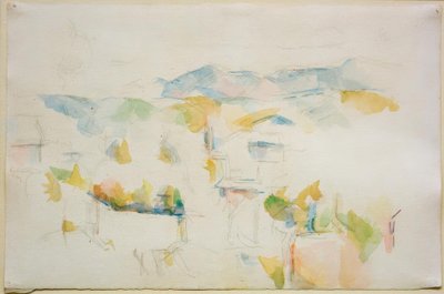 Vuoristoinen maisema Aix-en-Provencen ympärillä tekijältä Paul Cézanne