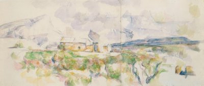 Sainte-Victoire-vuori Lauvesilta nähtynä tekijältä Paul Cézanne