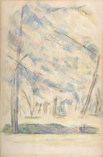 Maisema recto, Luonnos kallioista verso, n.d.. tekijältä Paul Cézanne