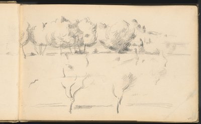 Maisema puiden kanssa tekijältä Paul Cézanne
