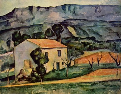 Talo Sainte-Victoiren edessä lähellä Gardannea tekijältä Paul Cézanne