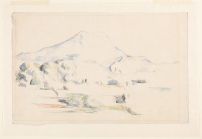 Montagne Sainte-Victoire, n. 1885-1887 (grafiitti ja akvarelli taidepaperille) tekijältä Paul Cézanne