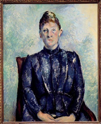 Madame Cezannen muotokuva Paul Cezannen (1839-1906) maalaus 1800-luvun aurinko. 0,65x0,81 m Pariisi, Musee de l