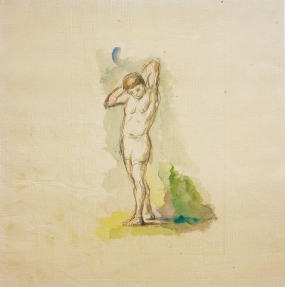 Seisova uimari kädet ristissä kaulan takana tekijältä Paul Cézanne