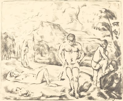 The Bathers Large Plate, 1896-1897. tekijältä Paul Cézanne
