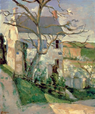 Talo ja puu, n. 1873-74 tekijältä Paul Cézanne