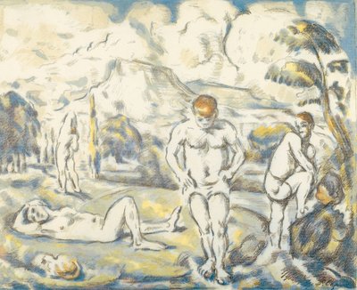 Kylpijät (suuri lautanen) tekijältä Paul Cézanne
