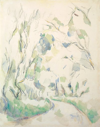 Wells ja mutkainen polku Chateau Noir Parkissa; Kaivo ja mutkainen tie Chateau Noirin alueella, noin 1900 tekijältä Paul Cézanne