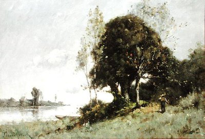 Isle on the Loire (öljy kankaalle) tekijältä Paul Desire Trouillebert