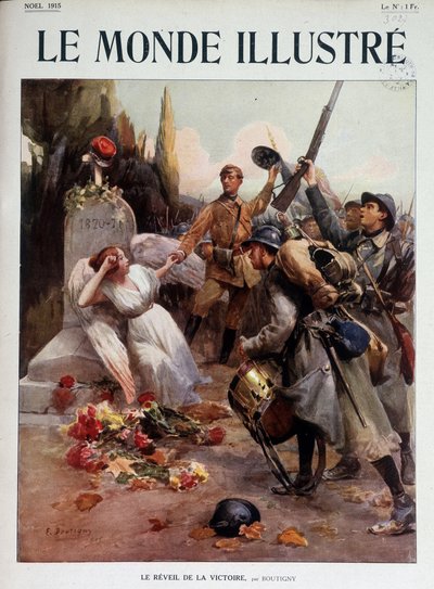 Voiton herätys, Boutignyn allegorinen maalaus - elokuvassa "" Le Monde Illustré", joulu 1915 tekijältä Paul Émile Boutigny
