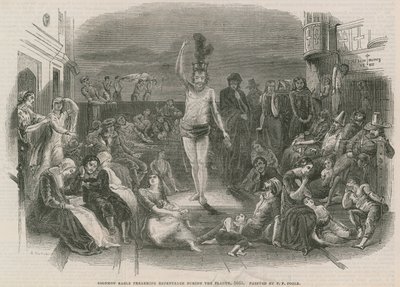 Solomon Eagle saarnaa parannusta ruton aikana (kaiverrus) tekijältä Paul Falconer Poole