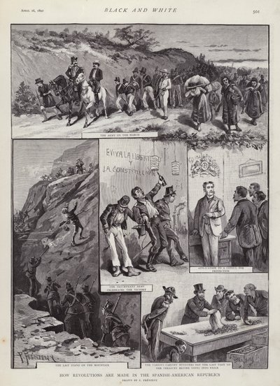 Vallankumoukset Latinalaisessa Amerikassa (litho) tekijältä Paul Frenzeny