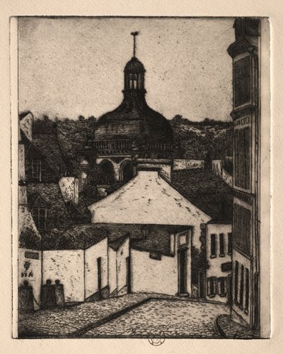 Kuusi etsausta: Notre Dame Street, Pontoise, 1895. tekijältä Paul Gachet