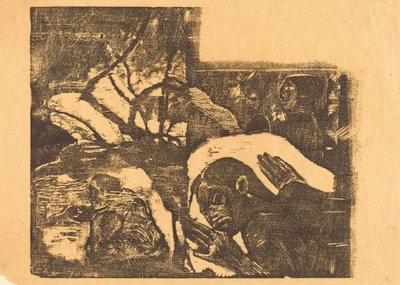 Eine Maori-Frau im Wald; Manao Tupapau (Sie wird von einem Geist heimgesucht) tekijältä Paul Gauguin