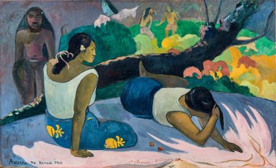 Area no Varua ino Words of the Devil or Reclining Tahitian Women. tekijältä Paul Gauguin