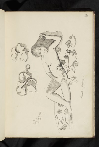 Ennen ja jälkeen - piirustus "koristeellinen henkilö" tekijältä Paul Gauguin