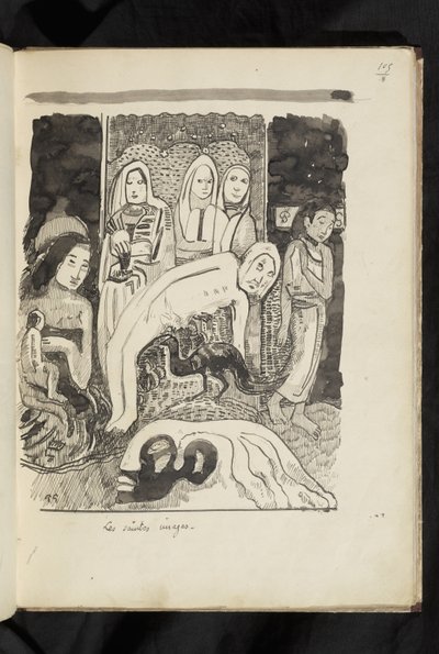 Ennen ja jälkeen - piirustus "Pyhät kuvat" tekijältä Paul Gauguin