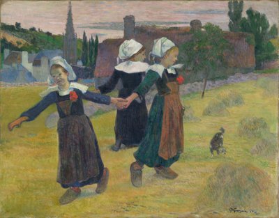 Breton Girls Dancing, Pont-Aven tekijältä Paul Gauguin