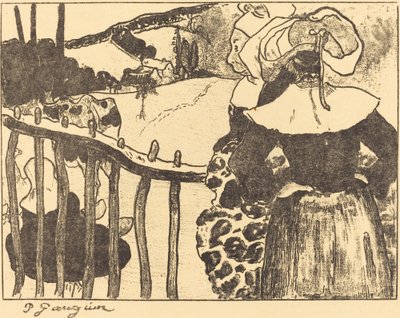 Bretonilaiset naiset aidan vieressä tekijältä Paul Gauguin