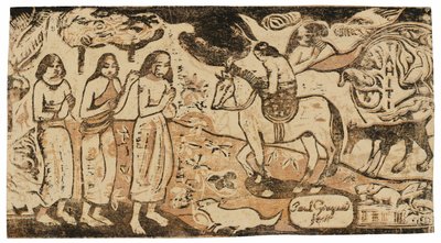 Asuinpaikan vaihto Late Wood-Block Prints -sarjasta tekijältä Paul Gauguin