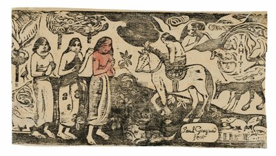 Asuinpaikan vaihto Late Wood-Block Prints -sarjasta tekijältä Paul Gauguin