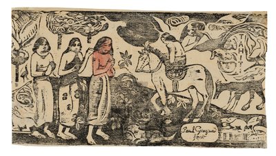 Asuinpaikan vaihto Late Woodblock Prints -sarjasta tekijältä Paul Gauguin